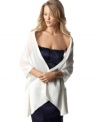 Whisper romance with this elegant wrap trimmed with soft satin by Style&co.