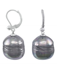 From the island of Mallorca, Spain, these drop earrings feature gray baroque organic man-made pearls (12 mm) set in sterling silver. Approximate drop: 1/2 inch. From the island of Mallorca, Spain, these drop earrings feature gray baroque organic man-made pearls (12 mm) set in sterling silver. Approximate drop: 1/2 inch.