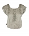 Free People Womens Stone Heart And Soul Embroidered Crop Top S