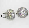 Vintage Austrian Crystal Flower Clip-on Earrings