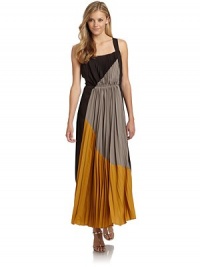 THE LOOKColorblock panel designSquare necklineShoulder strapsBust dartsPleated center panelElastic waistBack zipper with hook-and-eye closureTHE FITAbout 52 from shoulder to hemTHE MATERIALPolyesterFully linedCARE & ORIGINDry cleanImportedModel shown is 5'10 (177cm) wearing US size Small. THE LOOKColorblock panel designSquare necklineShoulder strapsBust dartsPleated center panelElastic waistBack zipper with hook-and-eye closureTHE FITAbout 52 from shoulder to hemTHE MATERIALPolyesterFully linedCARE & ORIGINDry cleanImportedModel shown is 5'10 (177cm) wearing US size Small.
