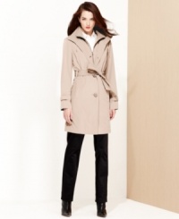 With a detachable hood, this timeless London Fog trench coat will get you through the cold-weather season in style! With a detachable hood, this timeless London Fog trench coat will get you through the cold-weather season in style!
