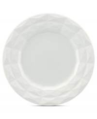 A cut above. The Castle Peak dessert plate presents an ultra-modern take on kate spade new york's signature bow motif featuring bold faceted accents in cream-colored stoneware. A cut above. The Castle Peak dessert plate presents an ultra-modern take on kate spade new york's signature bow motif featuring bold faceted accents in cream-colored stoneware.