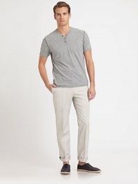 EXCLUSIVELY OURS. Soft, heathered slub knit revives a classic henley and offers an edgy, distressed feel.Three-button placketCottonMachine washImported EXCLUSIVELY OURS. Soft, heathered slub knit revives a classic henley and offers an edgy, distressed feel.Three-button placketCottonMachine washImported