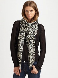A striking ikat print refreshes this lengthy, lightweight scarf. ViscoseAbout 60 X 60Dry cleanImported A striking ikat print refreshes this lengthy, lightweight scarf. ViscoseAbout 60 X 60Dry cleanImported