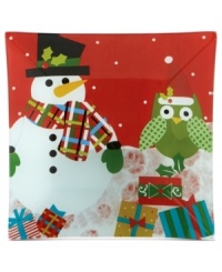Add two new faces to your holiday table with the Christmas Cut-Outs platter. An irresistibly cute owl and snowman set the tone for holly-jolly meals in easy-care glass from Oneida. Add two new faces to your holiday table with the Christmas Cut-Outs platter. An irresistibly cute owl and snowman set the tone for holly-jolly meals in easy-care glass from Oneida.