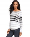 Tonal stripes and a high-low hem ups the style on this Tee by Big Star top -- perfectly paired with your fave denim!