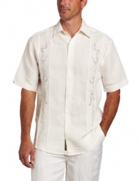 Cubavera Men's Big-Tall Short Sleeve Tuck Panel Ornate Embroidered Shirt Cubavera Men's Big-Tall Short Sleeve Tuck Panel Ornate Embroidered Shirt