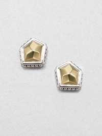 From the Gold Rocks Collection. An 18k gold rock-inspired stud set in sterling silver with an iconic caviar textured border. Sterling silver18k goldSize, about .5Post backImported From the Gold Rocks Collection. An 18k gold rock-inspired stud set in sterling silver with an iconic caviar textured border. Sterling silver18k goldSize, about .5Post backImported