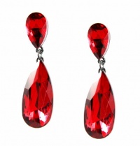 Style&co. Earrings, Hematite-Tone Metal with Red Crystals Double Teardrop Earrings Style&co. Earrings, Hematite-Tone Metal with Red Crystals Double Teardrop Earrings