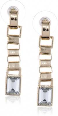 Anne Klein Bennet Gold-Tone Crystal Square Linear Drop Earrings Anne Klein Bennet Gold-Tone Crystal Square Linear Drop Earrings