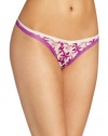 Calvin Klein Women's Bottom's Up Thong, Stargazer Lily Print, Small