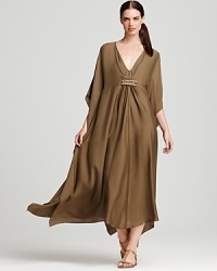 Escada Caftan - Najoua Cactus Silk with Beaded Detail Escada Caftan - Najoua Cactus Silk with Beaded Detail