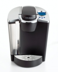 Your morning miracle, this home brewing system pours individual cups of hot, aromatic coffee - the perfect amount to help you get up and go, with absolutely no waste. Simply pop in the patented K-Cups, small packets filled with a precise grind of coffee or tea, and choose your preferred serving size - either a regular mug or a robust, eye-opening smaller cup. One-year warranty. Your morning miracle, this home brewing system pours individual cups of hot, aromatic coffee - the perfect amount to help you get up and go, with absolutely no waste. Simply pop in the patented K-Cups, small packets filled with a precise grind of coffee or tea, and choose your preferred serving size - either a regular mug or a robust, eye-opening smaller cup. One-year warranty.