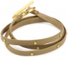 gorjana Graham Gold-Tone Natural Leather Studded Triple Wrap Bracelet