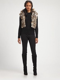 Leopard-printed rabbit fur adds a distinctly luxurious look to this cropped vest.Stand collarSleevelessAbout 18 from shoulder to hemFully linedDyed rabbit furDry clean by fur specialistImportedFur origin: China Model shown is 5'10 (177cm) wearing US size Small. Leopard-printed rabbit fur adds a distinctly luxurious look to this cropped vest.Stand collarSleevelessAbout 18 from shoulder to hemFully linedDyed rabbit furDry clean by fur specialistImportedFur origin: China Model shown is 5'10 (177cm) wearing US size Small.