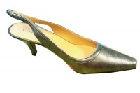 Karen Scott Womens Benedict Gray Leather slingback pump 9 M US Karen Scott Womens Benedict Gray Leather slingback pump 9 M US