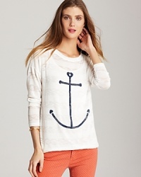 This lightweight Vintage Havana sweater is emblazoned with an anchor for a fresh nautical feel. This lightweight Vintage Havana sweater is emblazoned with an anchor for a fresh nautical feel.