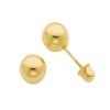 14K Yellow Gold 5mm Ball Stud Earrings with screw-back for Children