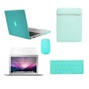 TopCase® New Macbook Pro 15 15-inch A1398 with Retina Display 5 in 1 Bundle - ROBIN EGG BLUE Crystal Hard Case Cover + Matching Color Soft Sleeve Bag +Wireless Mouse + Silicone Keyboard Cover + LCD HD Clear Screen Protector (LATEST VERSION / No DVD Driv