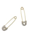 Never play it safe when it comes to sporting great style. These edgy safety pin earrings by RACHEL Rachel Roy feature sparkling crystal ends set in gold tone mixed metal. Approximate drop: 1-1/2 inches.