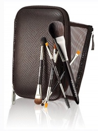 Brush up on beauty this holiday season with this must-have Deluxe Travel Brush Collection for flawless makeup application. Perfect for the on-the-go woman, this sleek brush case features a hard shell design with 2 pockets and a removable mesh pouch that houses a combination of 9 professional brushes for face, cheeks, eyes and brows. Set includes: Secret Camouflage powder; All Over Eye Colour/pony tail; Flat Eye Liner/smudge; Brow Definer/brow grooming and a full-size Cheek Colour brush.