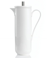 Serve sophistication and a deep, bold brew to every guest that comes your way. A white porcelain ceramic design brings elegance to coffee hour with a stainless steel filter and plunger that expertly extract a multitude of brilliant notes in your favorite blend. 1-year warranty. Serve sophistication and a deep, bold brew to every guest that comes your way. A white porcelain ceramic design brings elegance to coffee hour with a stainless steel filter and plunger that expertly extract a multitude of brilliant notes in your favorite blend. 1-year warranty.