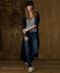 Whiskering and subtle hints of destruction relax Denim & Supply Ralph Lauren's sleek faded jean, constructed with a hint of stretch for the perfect fit. Whiskering and subtle hints of destruction relax Denim & Supply Ralph Lauren's sleek faded jean, constructed with a hint of stretch for the perfect fit.