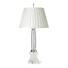 Elegant in its architectural design, this table lamp with polished silver atop a crystal base lights up any room.