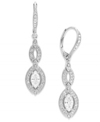 Definitely dazzling! Glittering glass accents and crystals combine with cubic zirconias (1 ct. t.w.) on these stunning drop earrings from Eliot Danori. Set in silver tone mixed metal, they include a secure leverback closure. Approximate drop: 1 inch. Definitely dazzling! Glittering glass accents and crystals combine with cubic zirconias (1 ct. t.w.) on these stunning drop earrings from Eliot Danori. Set in silver tone mixed metal, they include a secure leverback closure. Approximate drop: 1 inch.