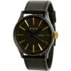 Nixon Sentry Leather Watch - Men's Matte Black/Gold, One Size