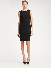 Sleek sheath style tailored of lightweight virgin wool enhanced with a hint of stretch.SleevelessRounded necklineDiagonal seamingConcealed back zipperStretch liningAbout 26 from natural waist96% virgin wool/4% elastaneDry cleanImportedModel shown is 5'10½ (179cm) wearing US size 4. Sleek sheath style tailored of lightweight virgin wool enhanced with a hint of stretch.SleevelessRounded necklineDiagonal seamingConcealed back zipperStretch liningAbout 26 from natural waist96% virgin wool/4% elastaneDry cleanImportedModel shown is 5'10½ (179cm) wearing US size 4.