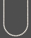 Polish your overall presentation with a simple strand of pearls. Necklace by Belle de Mer features AAA Akoya cultured pearls (8-8-1/2 mm) set in 14k gold. Approximate length: 22 inches.