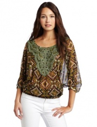 D.E.P.T. Women's Ikat Viscose Ethnic Print Top D.E.P.T. Women's Ikat Viscose Ethnic Print Top