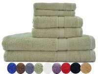 6 Piece Luxury Combed Cotton Bath Towel Set - 2 Bath Towel 30 x 56, 2 Hand Towel 16 x 30 and 2 Washcloths 13 x 13 1700gm - Sage Green 6 Piece Luxury Combed Cotton Bath Towel Set - 2 Bath Towel 30 x 56, 2 Hand Towel 16 x 30 and 2 Washcloths 13 x 13 1700gm - Sage Green