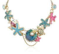 Betsey Johnson Jewels of the Sea Clam and Starfish Necklace, 19 Betsey Johnson Jewels of the Sea Clam and Starfish Necklace, 19