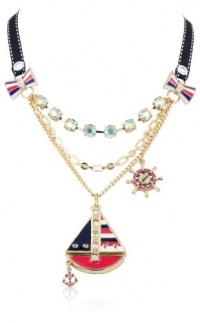 Betsey Johnson Ivy League Sailboat Multi-Charm Necklace Betsey Johnson Ivy League Sailboat Multi-Charm Necklace