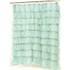 Carnation Home Fashions Carmen Crushed Voile Ruffled Tier Shower Curtain, 70-Inch by 72-Inch, Blue