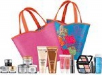 Lancome Paris 7 Pcs Travel Gift Set: Absolute Eye Premium + Color Design Sensational Effects Eye Shadow + Eclat Miracle Serum of Light + Hypnose Doll Lashes 01 Black + Bi-Facial Eye Makeup Remover + Le Crayon Khol -Black Ebony + Lancome Cosmetic Bag.