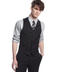 Sharp style with details you can own. This Bar III vest lets you pull it together, your way. Sharp style with details you can own. This Bar III vest lets you pull it together, your way.