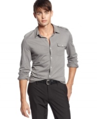 Enlist this military-inspired shirt from Kenneth Cole Reaction for your fall style army. (Clearance) Enlist this military-inspired shirt from Kenneth Cole Reaction for your fall style army. (Clearance)