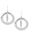 Make the rounds-and look good while doing so. This pair of drop earrings from Robert Lee Morris is crafted from silver-tone mixed metal and features a double orbital design for a fashion-forward statement. Approximate drop: 2 inches.