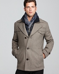 This polished coat from BOSS Orange emboldens your look with handsome refinement and translates across venue after venue for constant appeal. This polished coat from BOSS Orange emboldens your look with handsome refinement and translates across venue after venue for constant appeal.