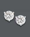 Round out your look with the perfect finishing touch. These versatile and glamorous stud earrings highlight certified, round-cut diamonds (2 ct. t.w.) set in 14k white gold. Approximate diameter: 6-1/2 mm.