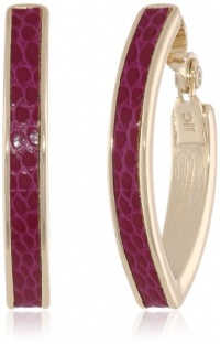 Anne Klein Dalton Gold-Tone Cranberry Clip-On Hoop Earrings Anne Klein Dalton Gold-Tone Cranberry Clip-On Hoop Earrings
