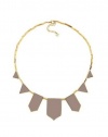 House of Harlow 1960 Khaki Leather Stations Necklace