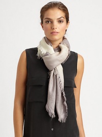 Ultra-soft silk and cotton is knit together to create a plush, dip-dye jacquard wrap.Silk/Cotton28 X 80Dry cleanImported Ultra-soft silk and cotton is knit together to create a plush, dip-dye jacquard wrap.Silk/Cotton28 X 80Dry cleanImported