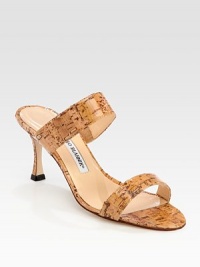 Italian cork adds rustic appeal to this double-banded silhouette with a glazed finish. Self-covered heel, 3 (75mm)Cork upperLeather lining and solePadded insoleMade in ItalyThis style runs small. We recommend ordering one half size up for a standard fit. Italian cork adds rustic appeal to this double-banded silhouette with a glazed finish. Self-covered heel, 3 (75mm)Cork upperLeather lining and solePadded insoleMade in ItalyThis style runs small. We recommend ordering one half size up for a standard fit.