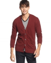 Polish up your casual look or add some preppy casual to your business style with this cardigan from Kenneth Cole Reaction. Polish up your casual look or add some preppy casual to your business style with this cardigan from Kenneth Cole Reaction.