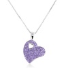 Sterling Silver Violet Swarovski Crystal Heart Pendant